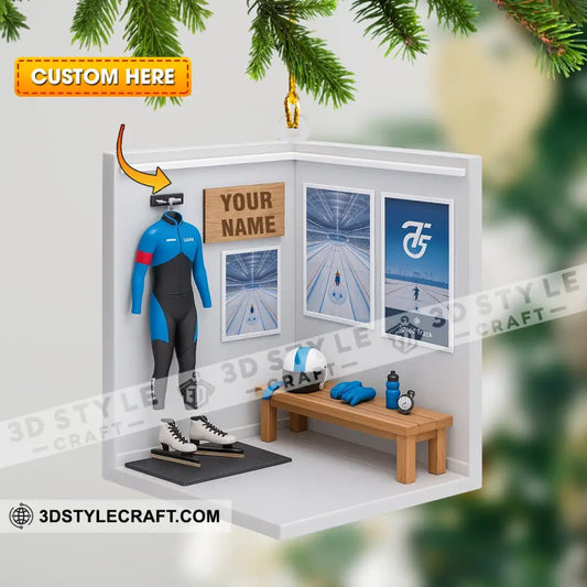 Ice Skating Corner Home Decor Christmas Ornament Personalized Ornament 3.54’’ / 1 Ornament Ornament