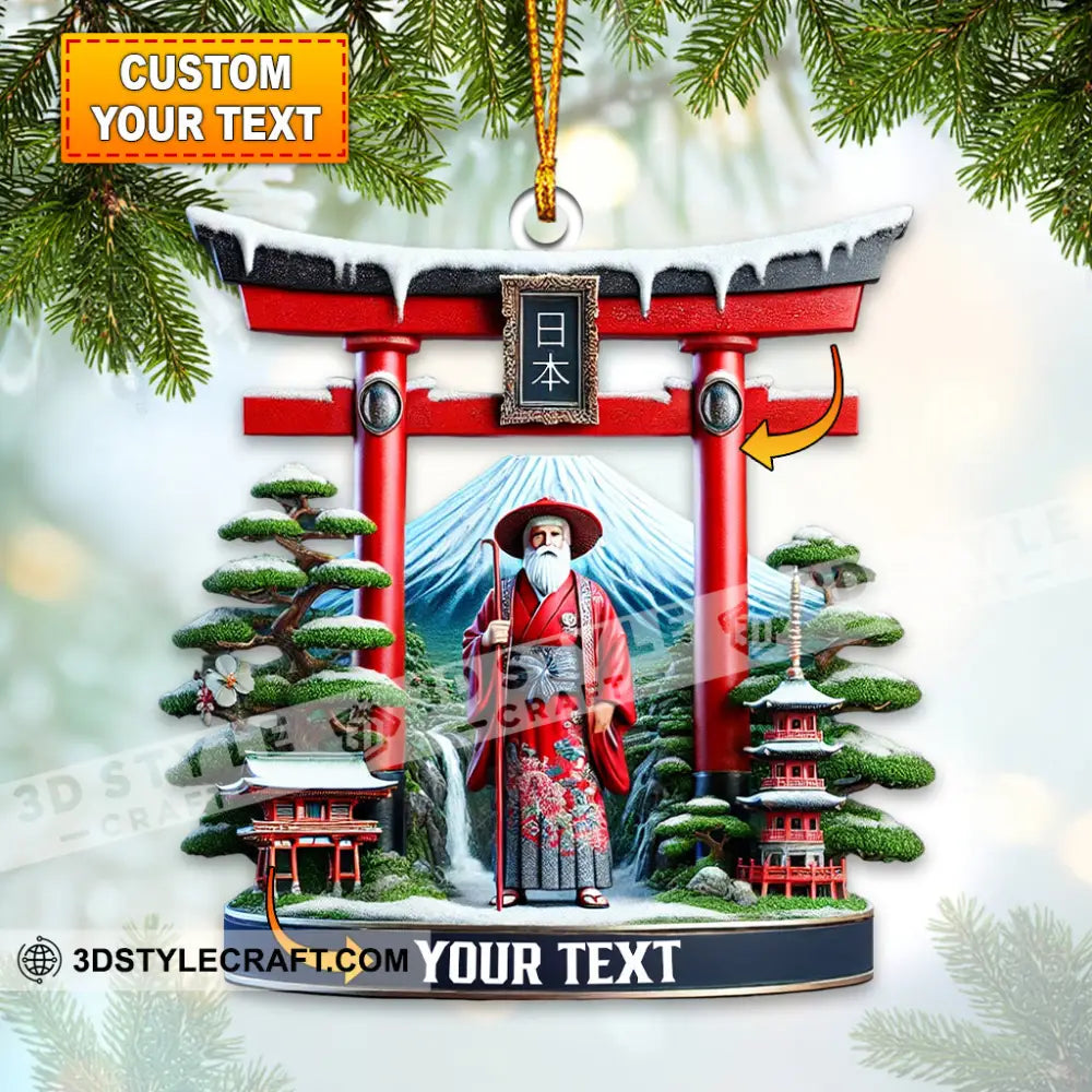 Japanese Santa Christmas Ornament Personalized 3.54’’ / 1