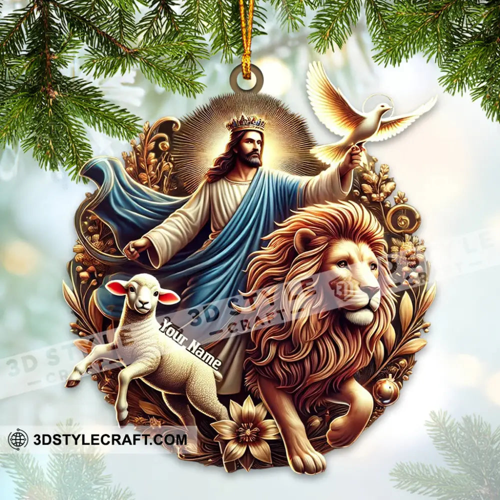 Jesus Resurrection Lion Royalty Ornament Personalized