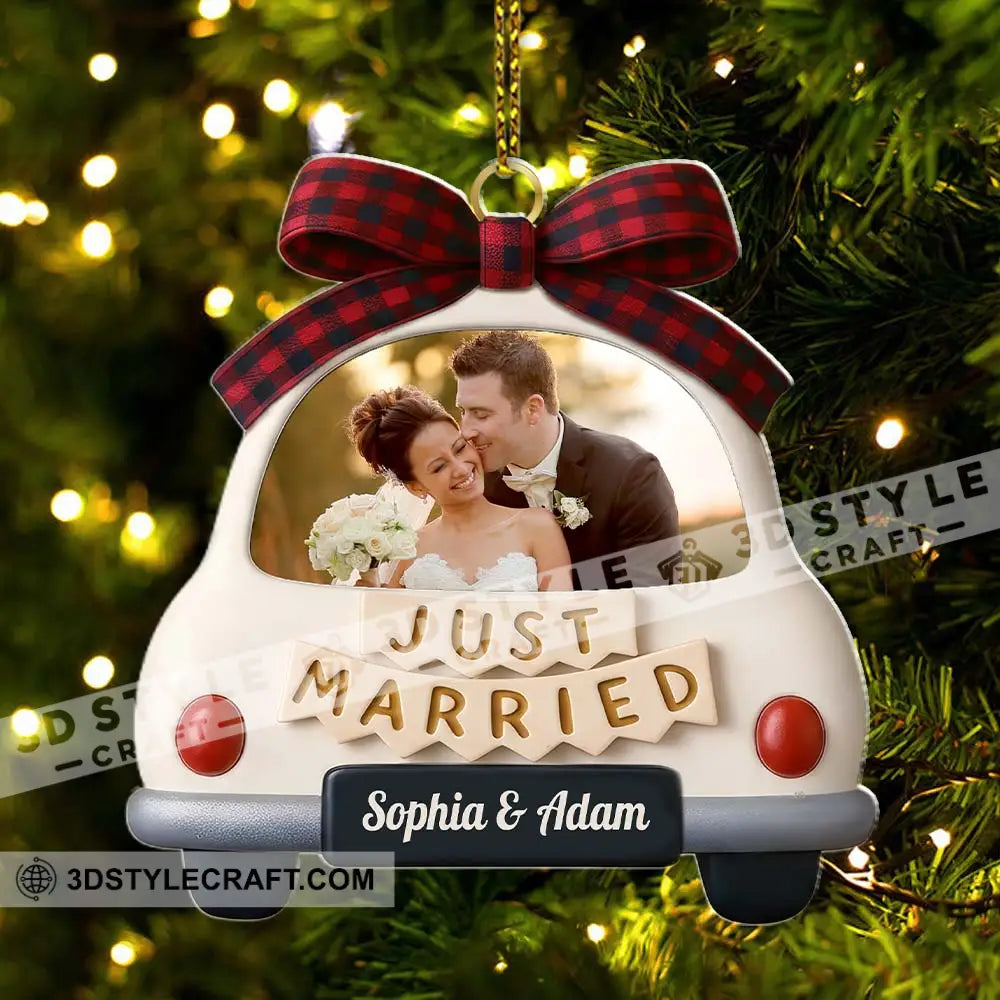 Just Married Home Decor Christmas Ornament Personalized Ornament Ornament