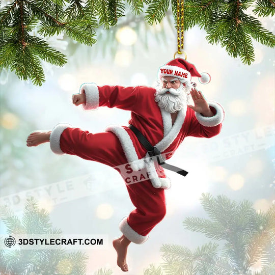 Karate Santa, Home Decor, Christmas Ornament, Personalized Ornament style option 3