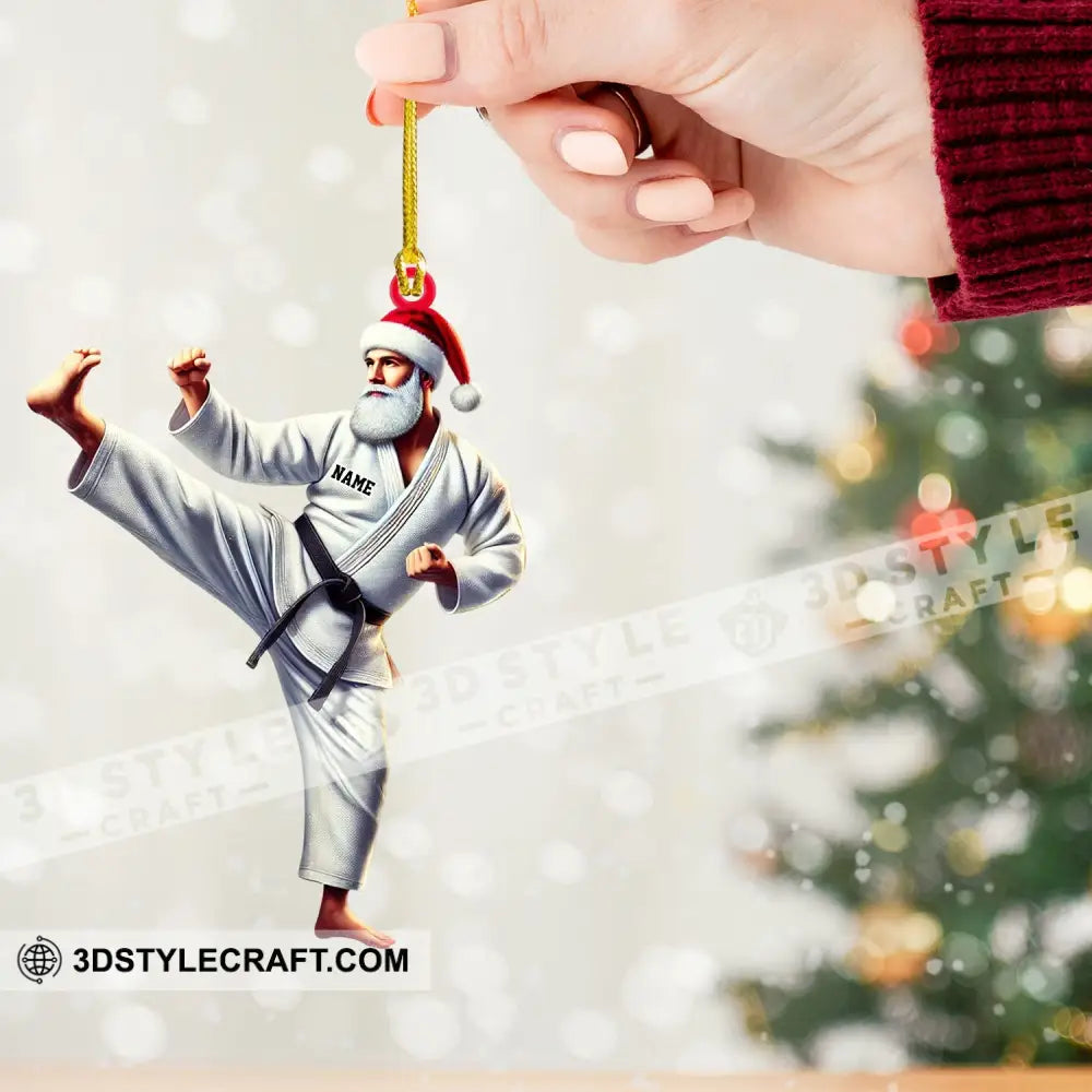 Karate Santa Ornament Personalized