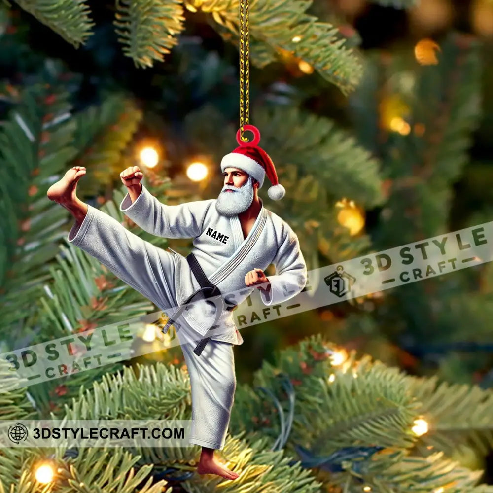 Karate Santa Ornament Personalized