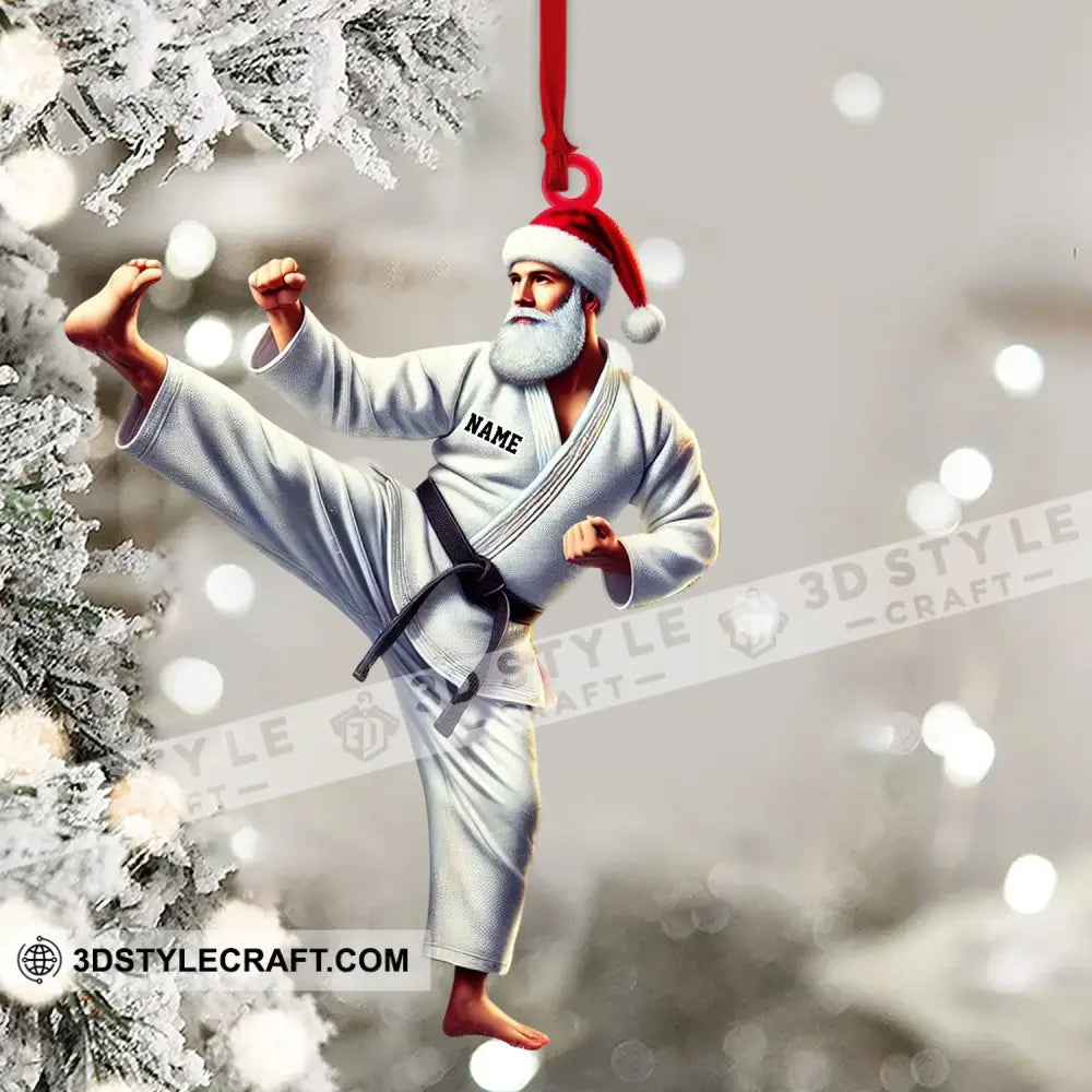 Karate Santa Ornament Personalized