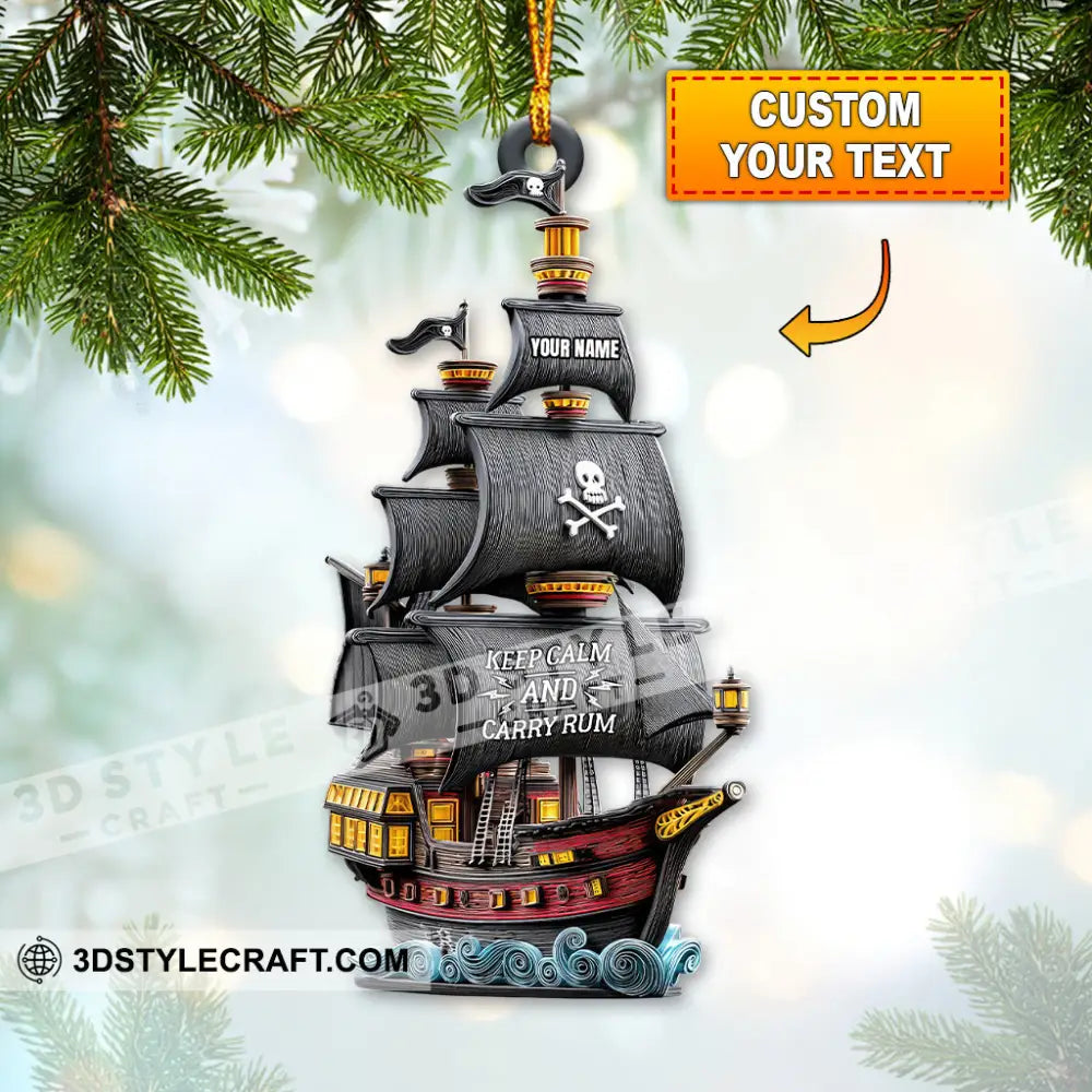 Keep Calm And Carry Rum Home Decor Christmas Ornament Personalized Ornament 3.54’’ / 1 Ornament Ornament