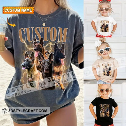Kid And Adult T-Shirt - Custom Belgian Malinois Pet Lover T-Shirt Kid T-shirt / Black / XS Apparel