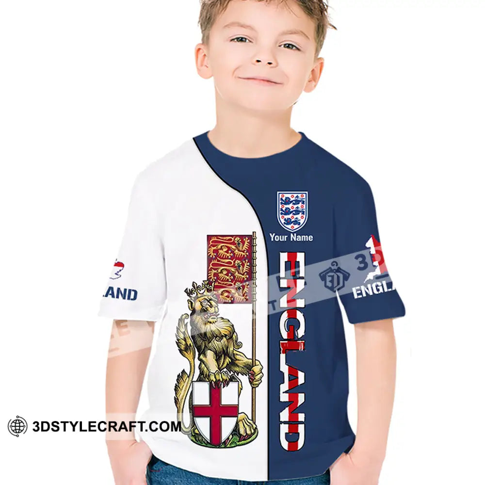 Kids Clothing - Custom England Football Name Kid Shirt Three Lion T-Shirt / Youth Xs T-Shirt