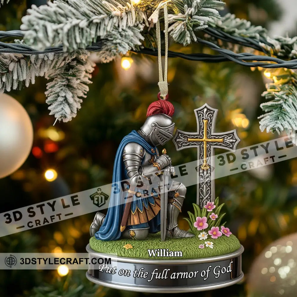 Kneeing Knight Gift For Christian Home Decor Christmas Ornament Personalized Ornament Ornament
