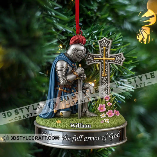 Kneeing Knight Gift For Christian, Home Decor, Christmas Ornament, Personalized Ornament style option 4