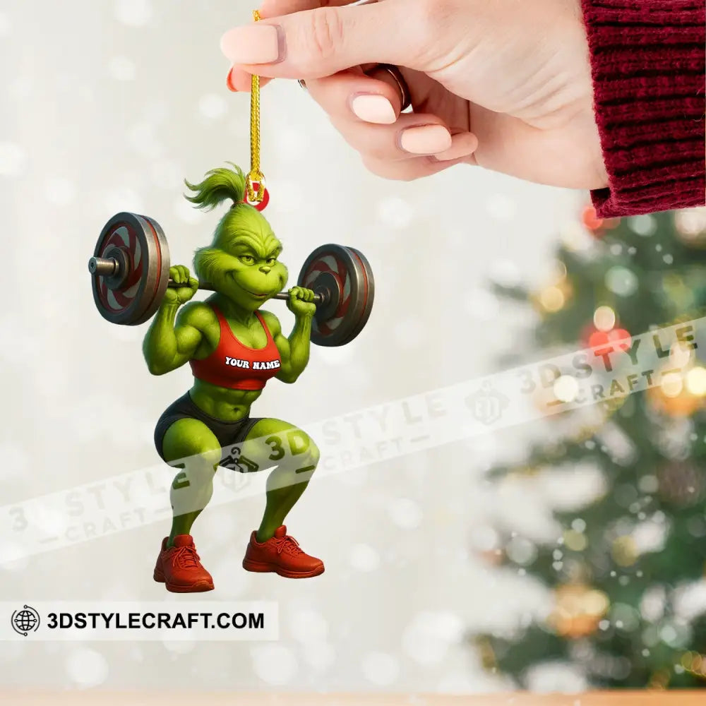 Lady Weightlifting Home Decor Christmas Ornament Personalized Ornament Ornament