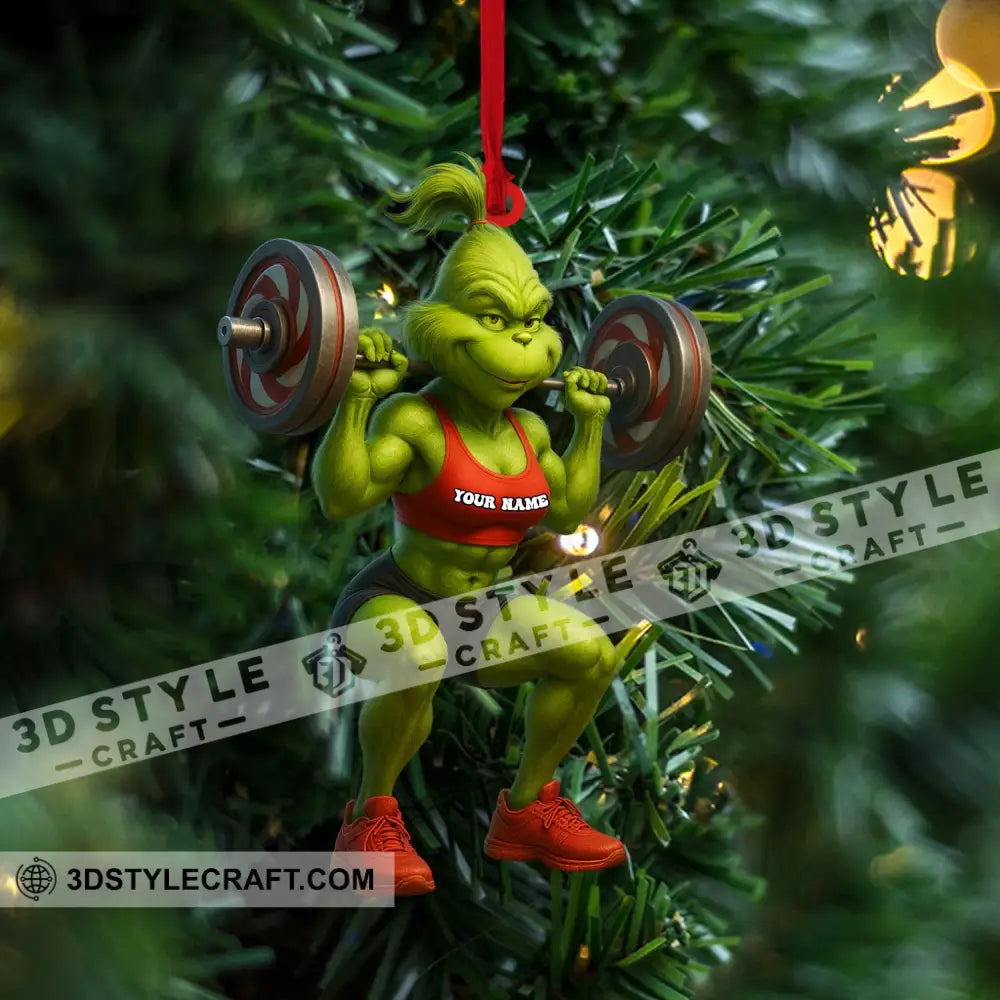 Lady Weightlifting Home Decor Christmas Ornament Personalized Ornament Ornament