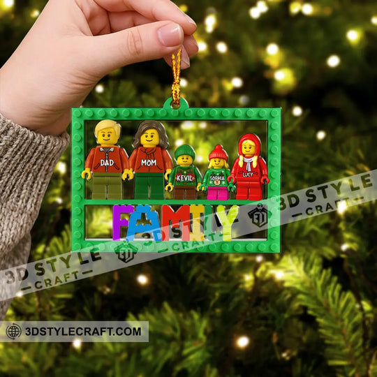 Lego Family Christmas Home Decor, Christmas Ornament, Personalized Ornament style option 3