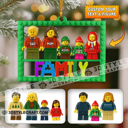 Lego Family Christmas Home Decor Christmas Ornament Personalized Ornament 3.54’’ / 1 Ornament Ornament