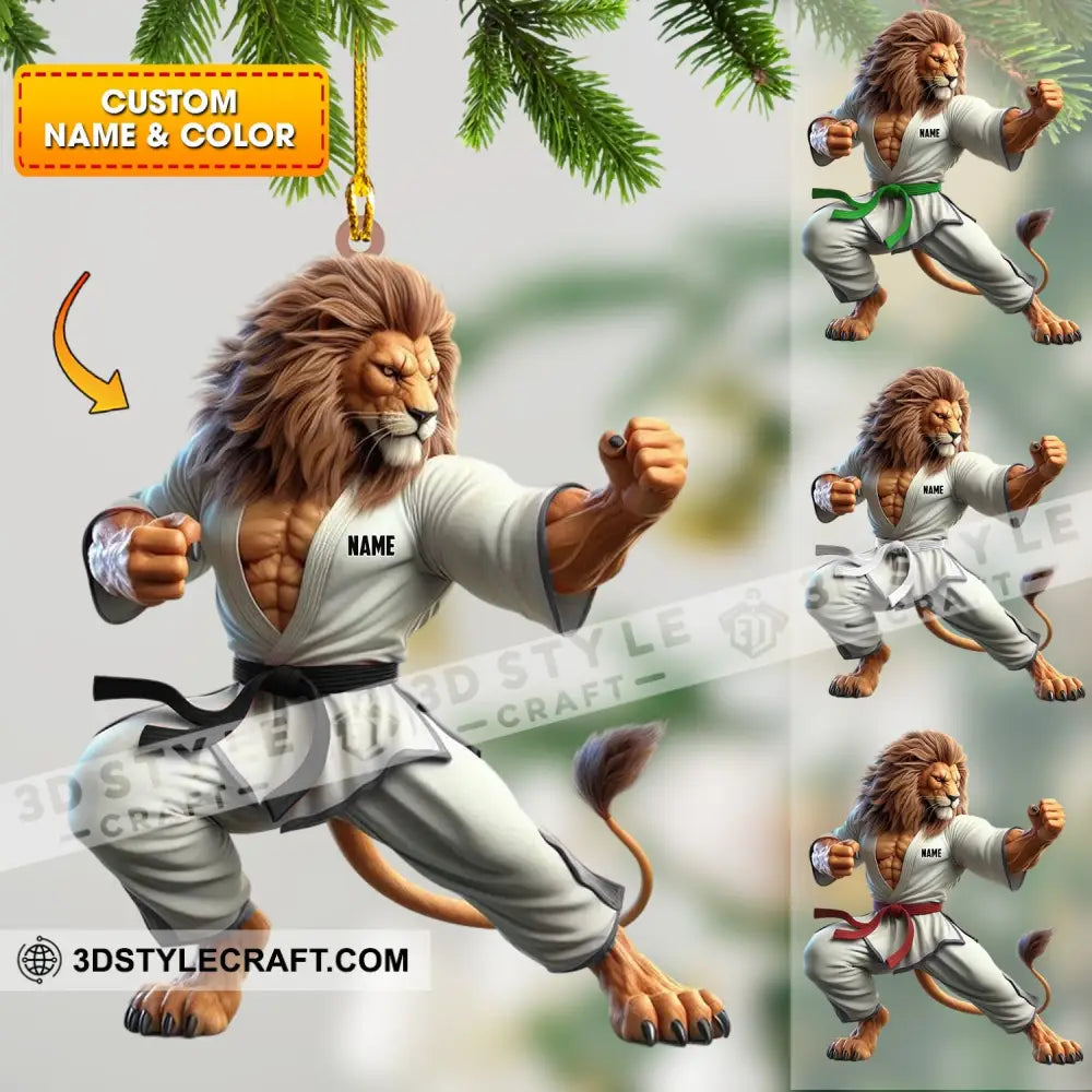 Lion Karate Christmas Ornament Personalized 3.54’’ / 1