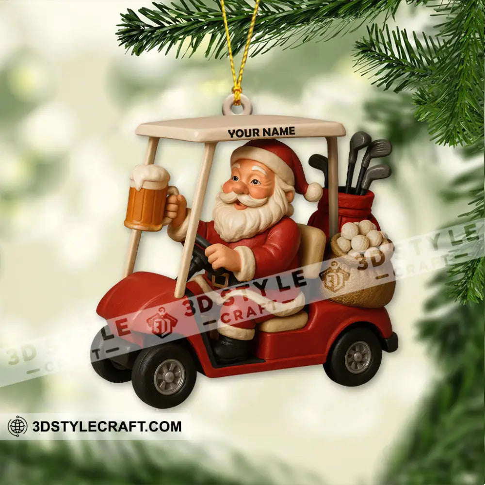 Love Beer And Golf Santa Home Decor Christmas Ornament Personalized Ornament Ornament