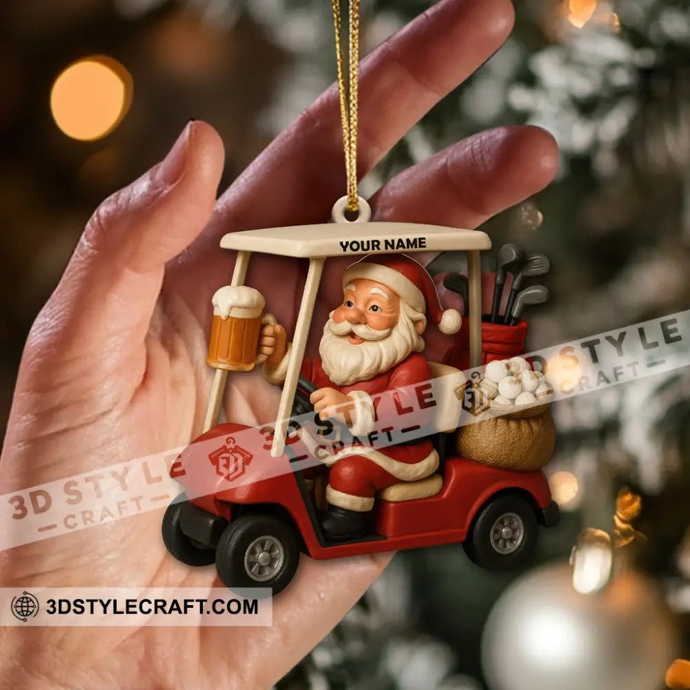 Love Beer And Golf Santa Home Decor Christmas Ornament Personalized Ornament Ornament