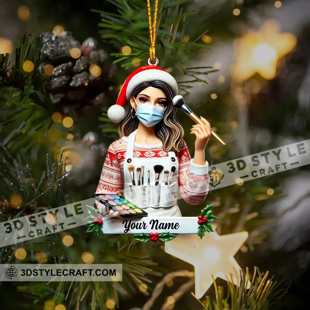 Makeup Artist Christmas Ornament Personalized 3.54’’ / 1