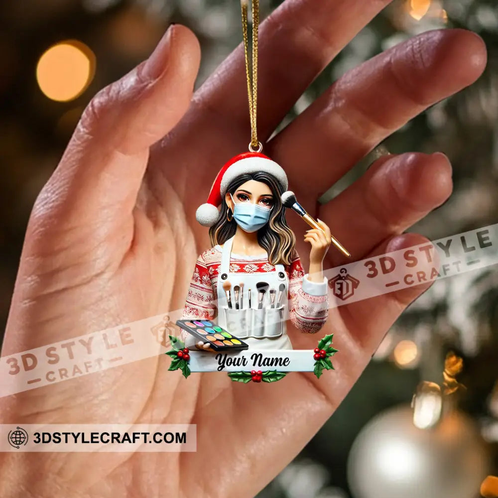 Makeup Artist Christmas Ornament Personalized