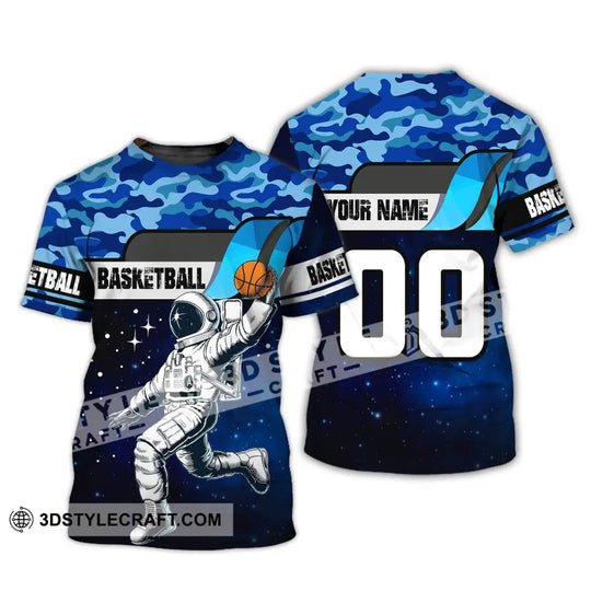 Man Shirt, Basketball Shirt, Custom Name T-Shirt, Basketball Astronaut, Gift for Basketball Player style option 2