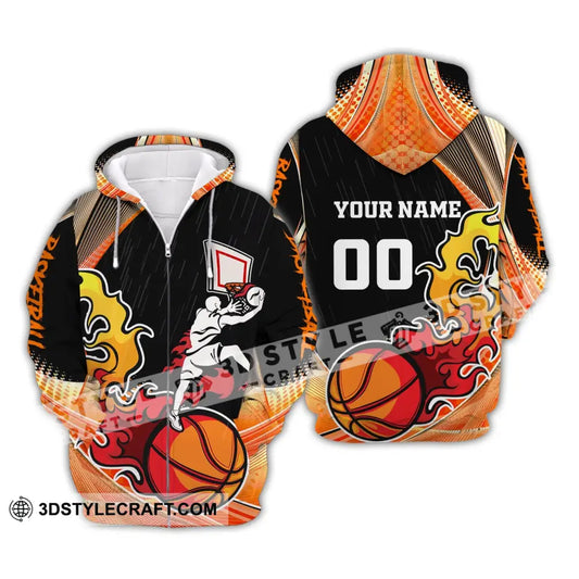 Man Shirt Basketball Custom Name T-Shirt Championship Gift For Player Zipper Hoodie / S