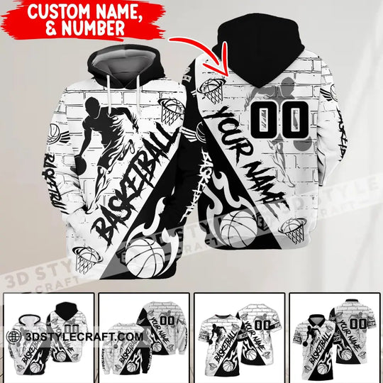 Man Shirt, Basketball Shirt, Custom Name T-Shirt, Basketball Fire, Gift for Basketball Player style option 1