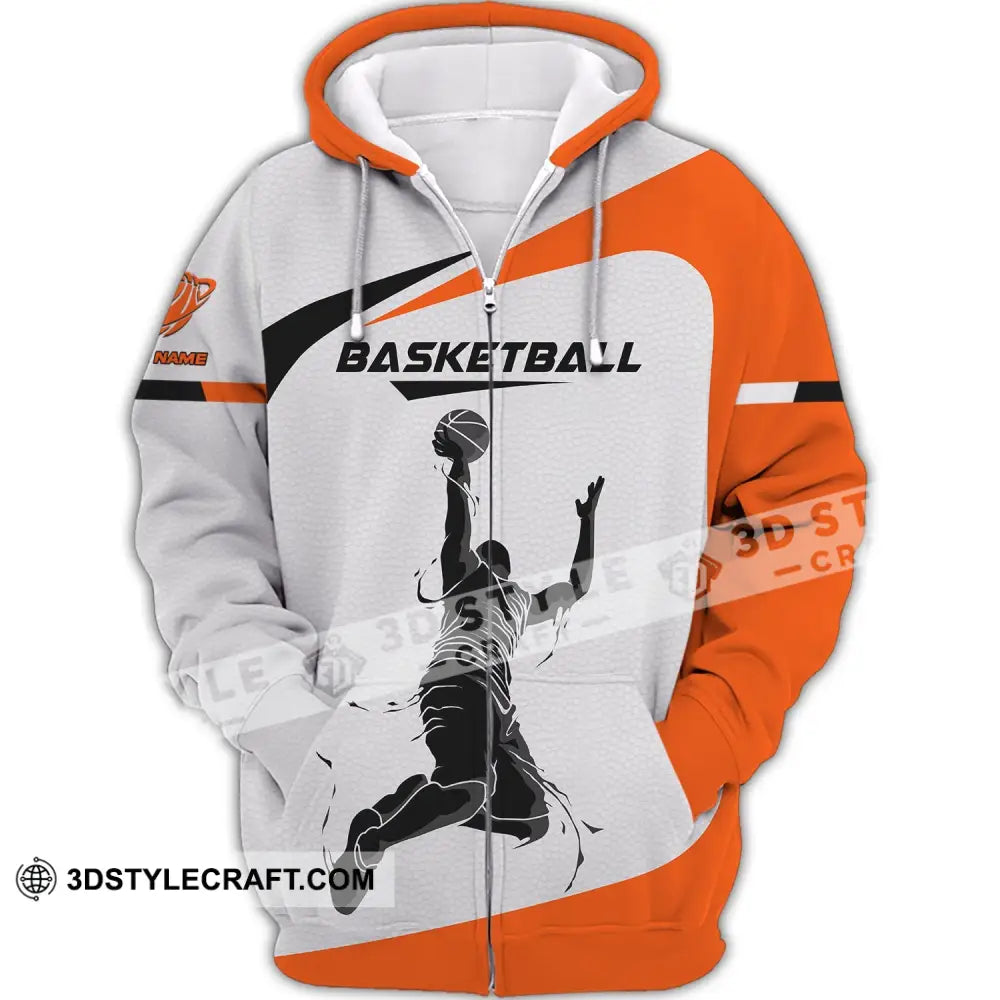 Man Shirt Basketball Custom Name T-Shirt Gift For Player Clothing Zipper Hoodie / S