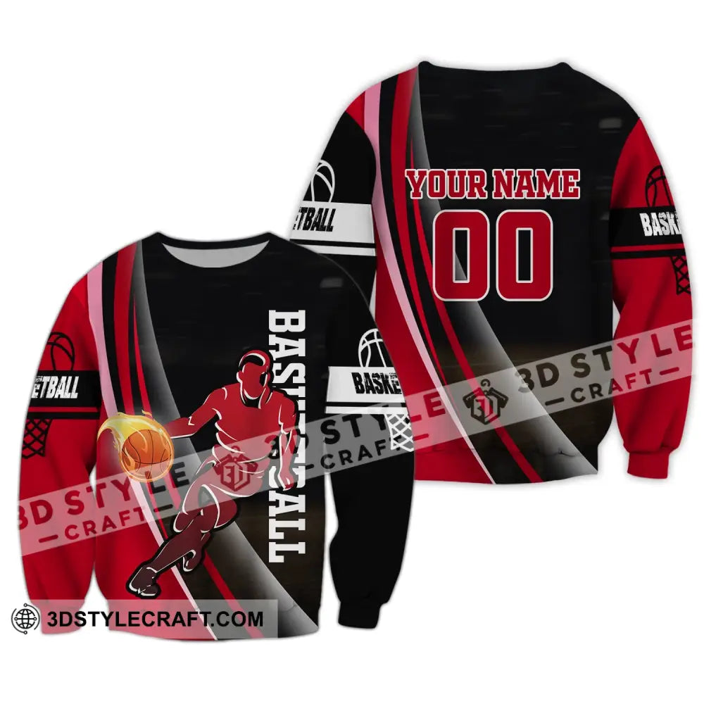 Man Shirt Basketball Custom Name T-Shirt Gift For Player Long Sleeve / S