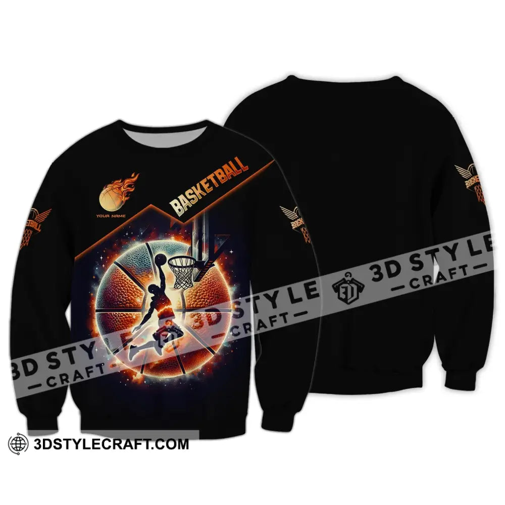 Man Shirt Basketball Custom Name T-Shirt Polo Gift For Player Long Sleeve / S