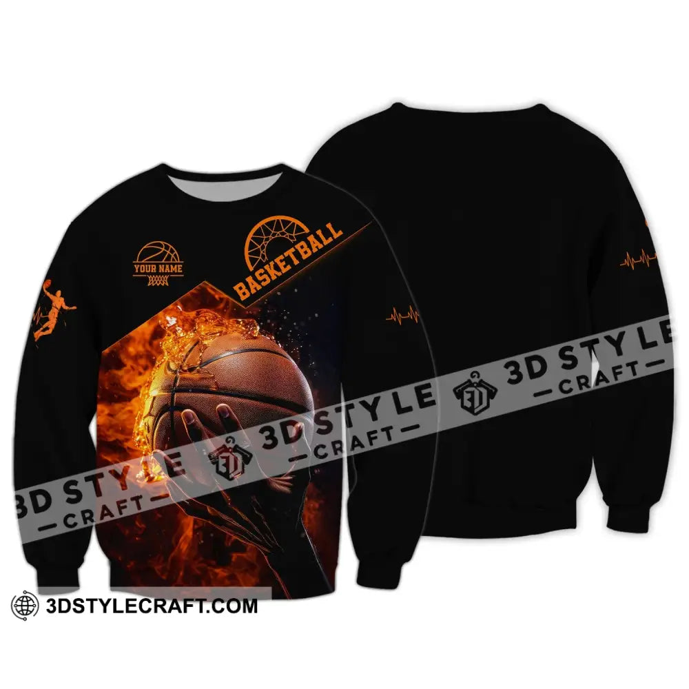 Man Shirt Basketball Custom Name T-Shirt Polo Gift For Player Long Sleeve / S