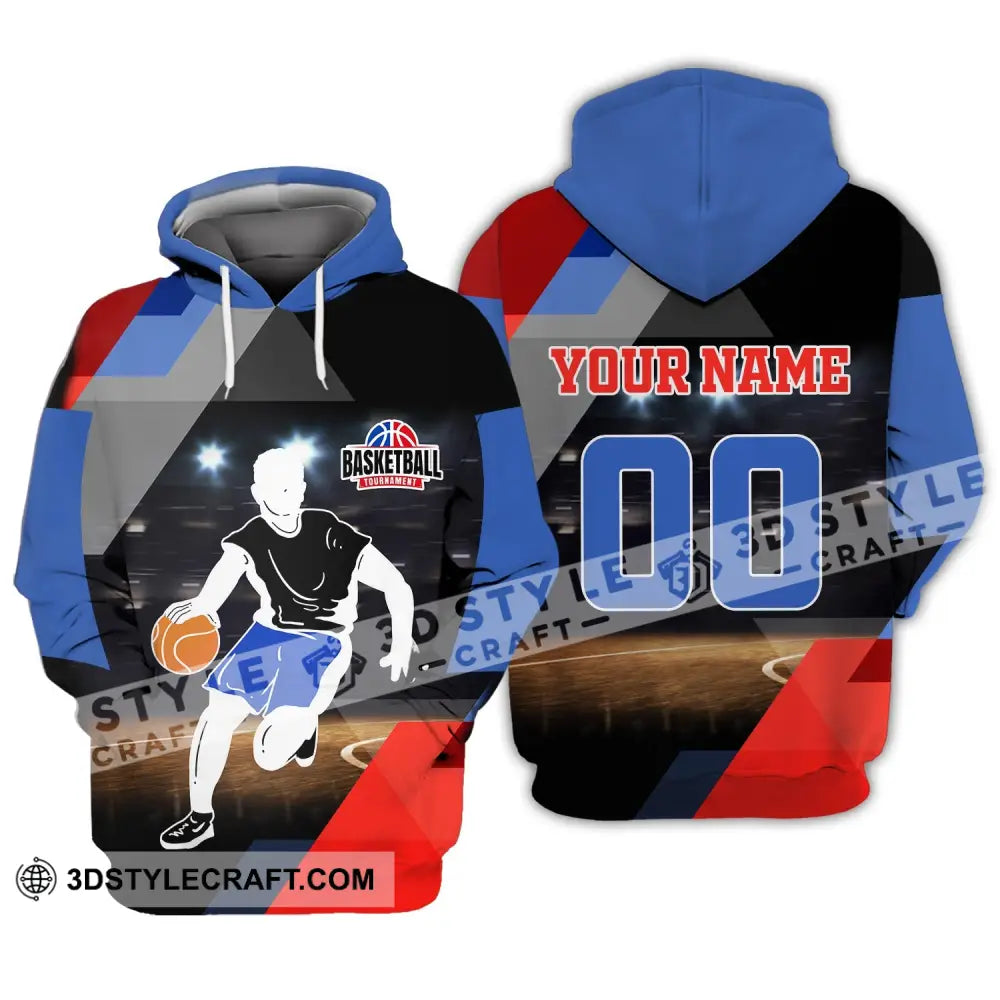 Man Shirt Basketball Custom Name T-Shirt Tournament Gift For Player Hoodie / S