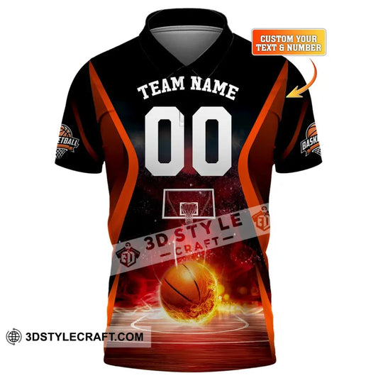 Man Shirt, Basketball Polo, Custom Name and Number Basketball T-Shirt, Gift for Basketball Player style option 1