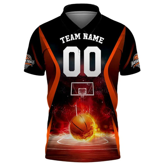 Man Shirt, Basketball Polo, Custom Name and Number Basketball T-Shirt, Gift for Basketball Player style option 4