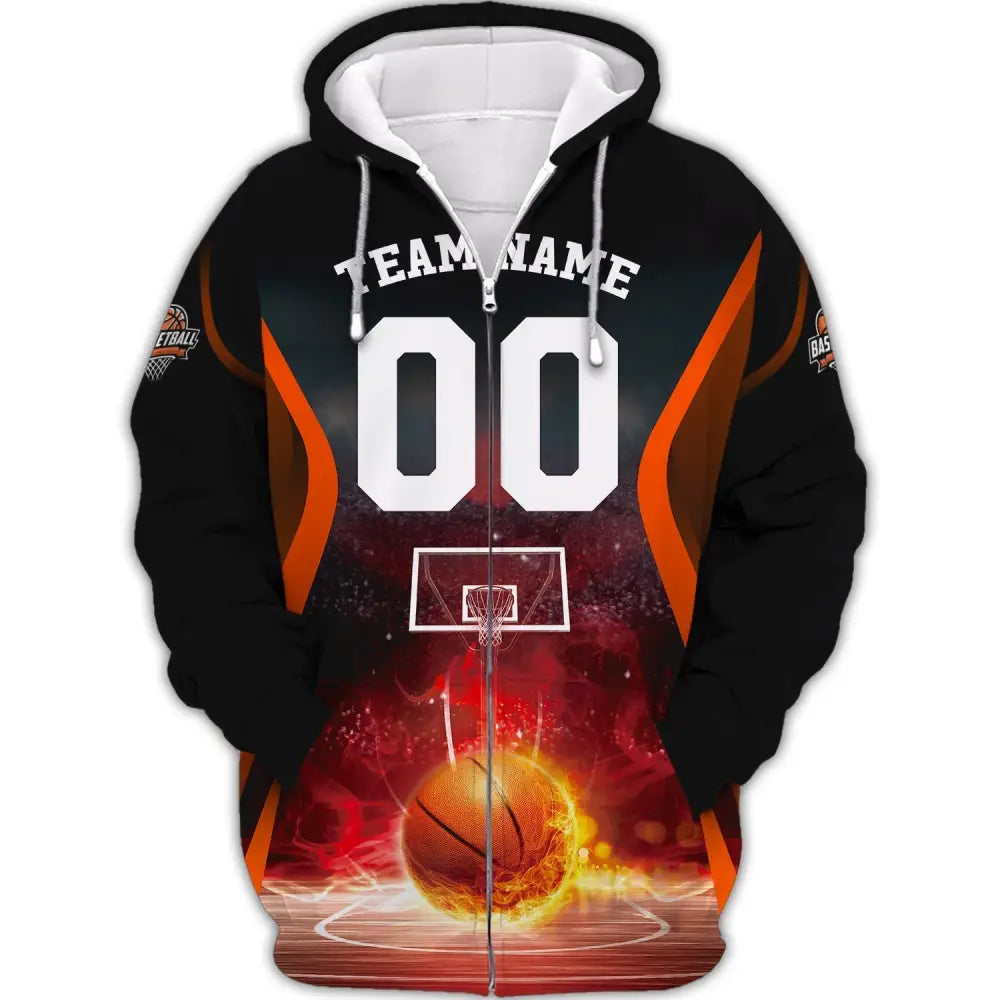 Man Shirt Basketball Polo Custom Name And Number T-Shirt Gift For Player Zipper Hoodie / S