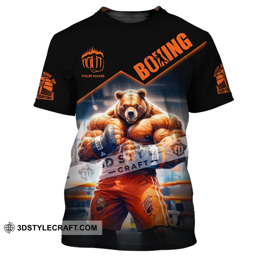 Man Shirt Boxing Custom Name T-Shirt Bear Gift For Lover / S