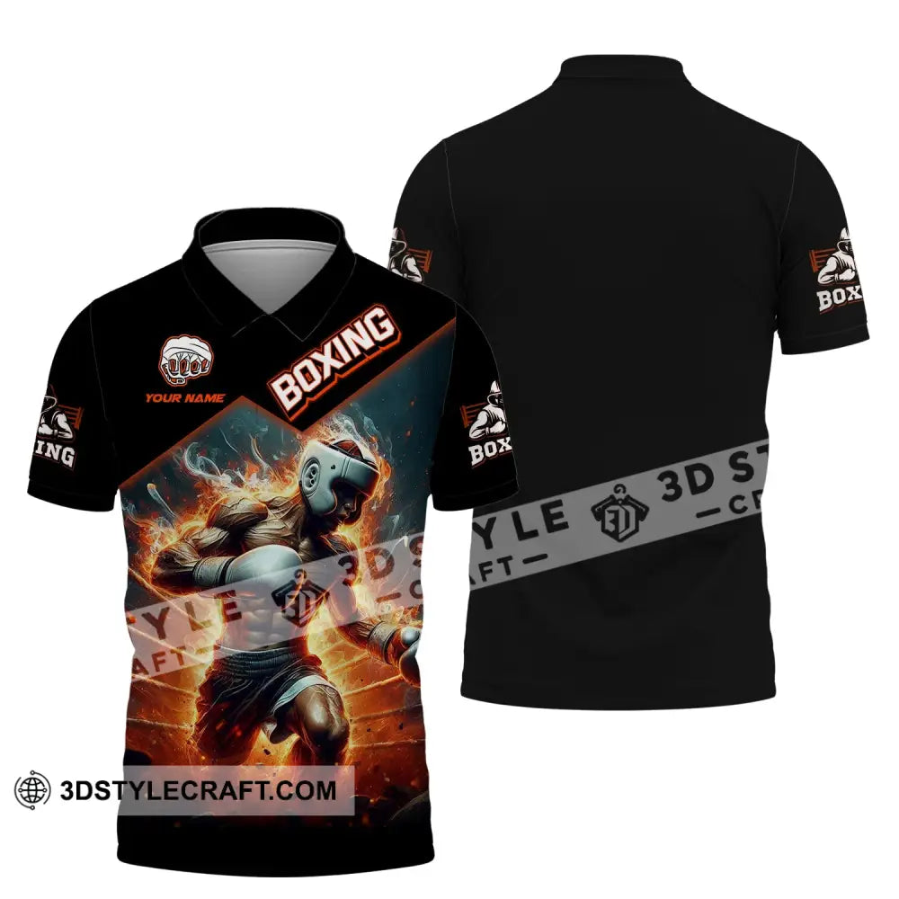 Man Shirt Boxing Custom Name T-Shirt Gift For Lover Polo / S