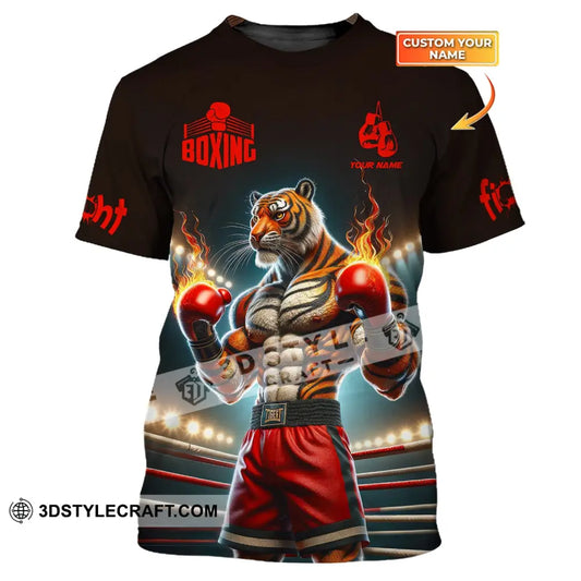 Man Shirt Boxing Custom Name T-Shirt Tiger Gift For Lover