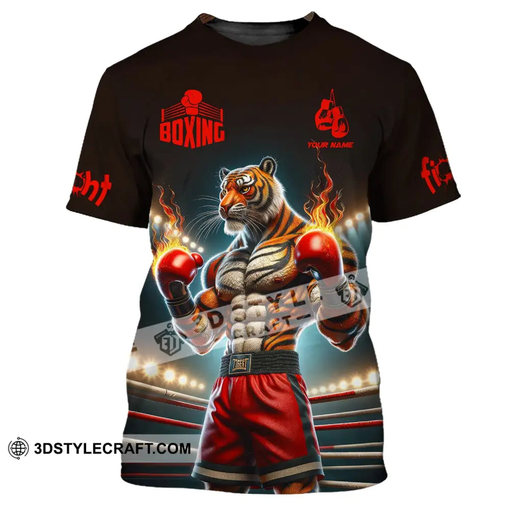 Man Shirt Boxing Custom Name T-Shirt Tiger Gift For Lover / S