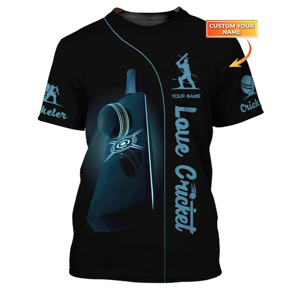 Man Shirt Cricket Custom Name T-Shirt Gift For Lover