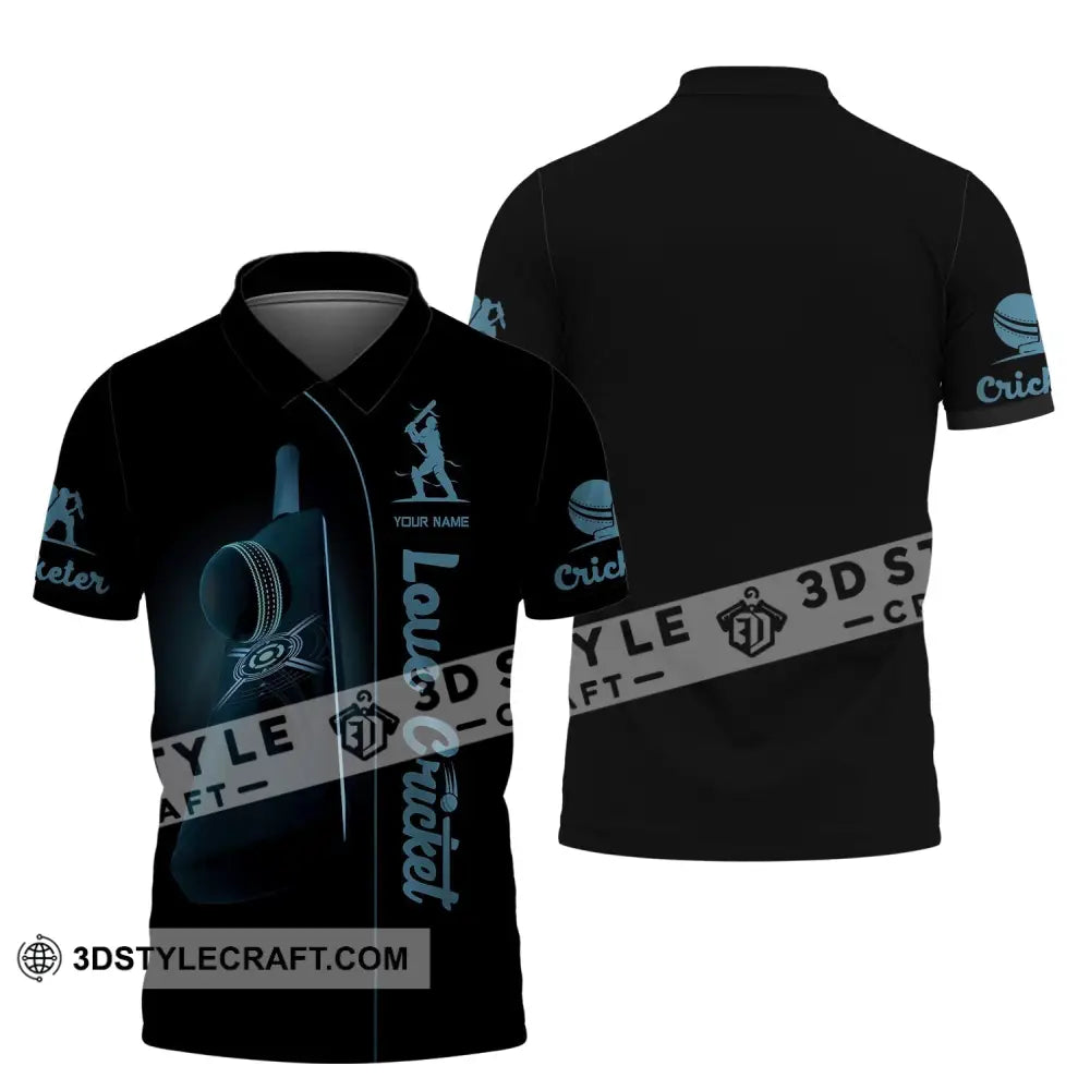 Man Shirt Cricket Custom Name T-Shirt Gift For Lover Polo / S