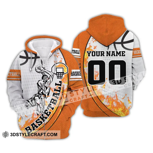 Man Shirt - Custom Basketball Lover Name And Number T-Shirt Personalized Zipper Hoodie / S T-Shirt