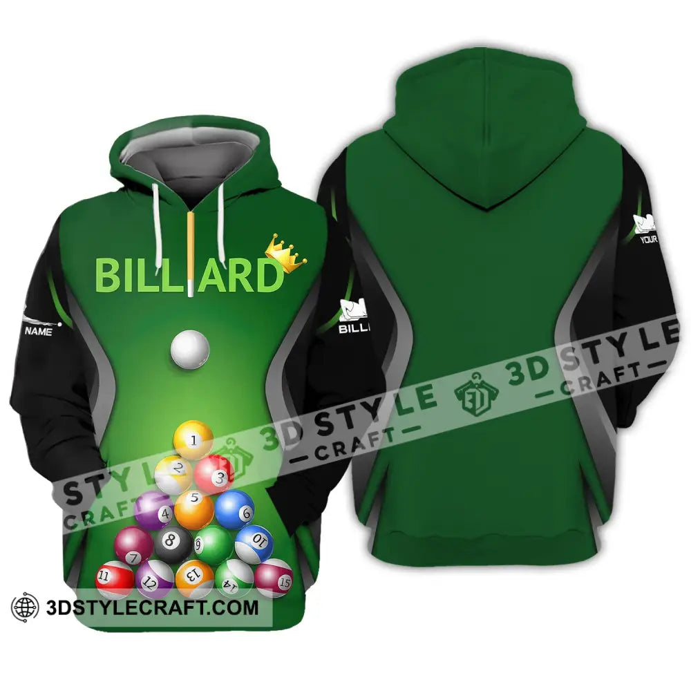 Man Shirt Custom Billiards Polo T-Shirt Balls For Players Hoodie / S T-Shirt