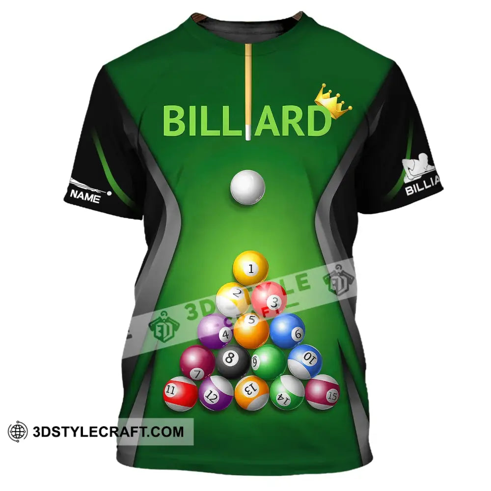 Man Shirt Custom Billiards Polo T-Shirt Balls For Players T-Shirt / S