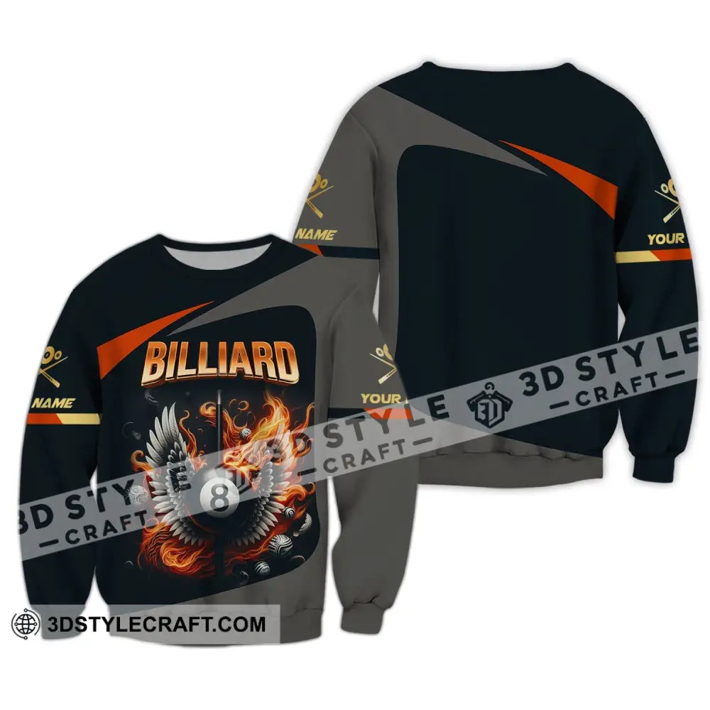 Man Shirt Custom Billiards T-Shirt Lover Gift For Players Long Sleeve / S T-Shirt