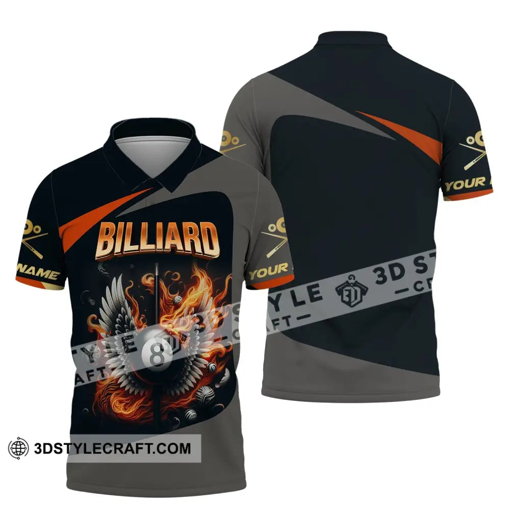 Man Shirt Custom Billiards T-Shirt Lover Gift For Players Polo / S T-Shirt