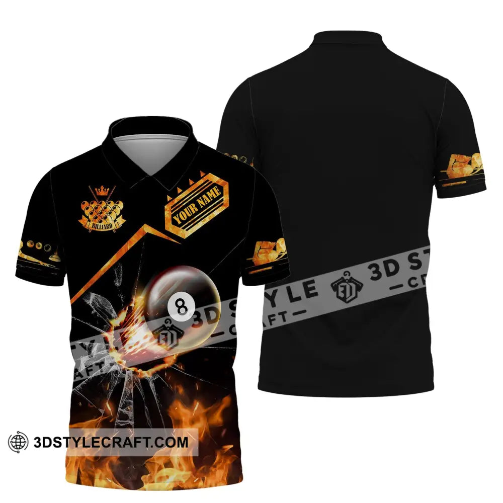 Man Shirt Custom Billiards T-Shirt Lover Gift For Players Polo / S T-Shirt