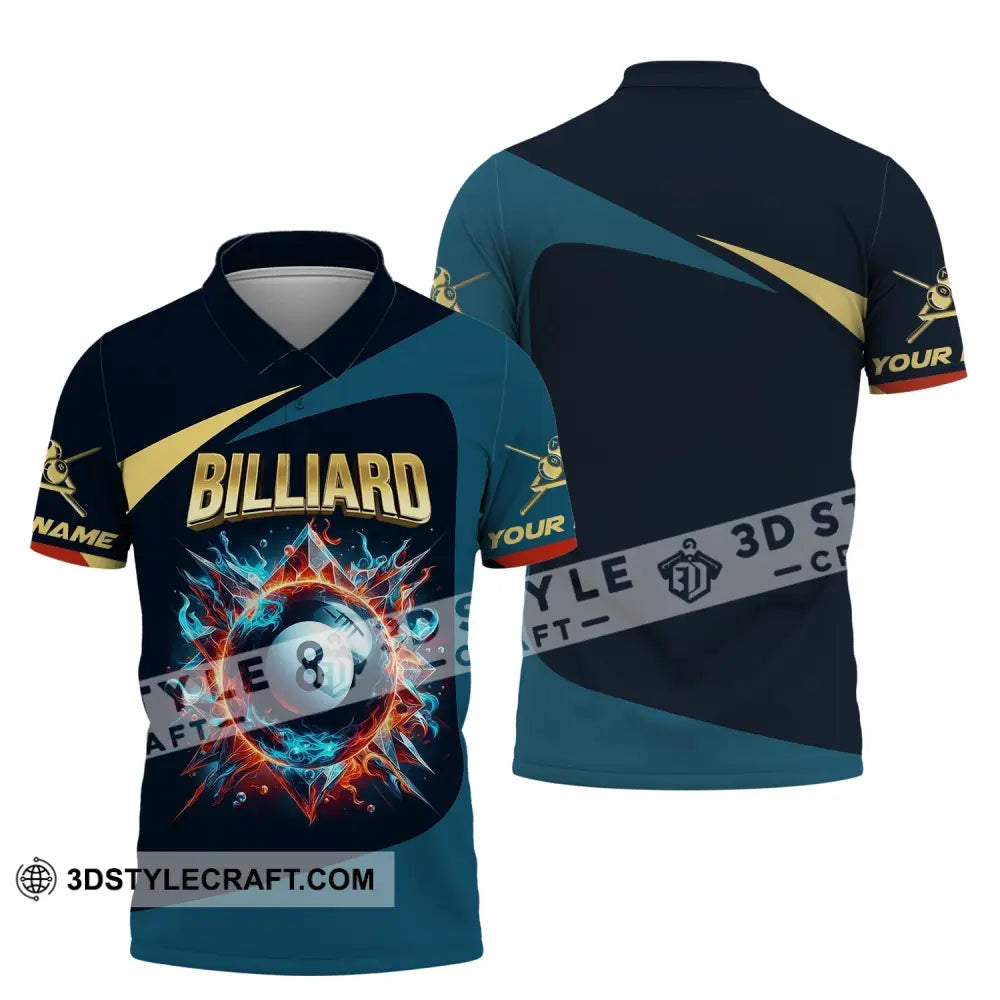 Man Shirt Custom Billiards T-Shirt Lover Gift For Players Polo / S T-Shirt