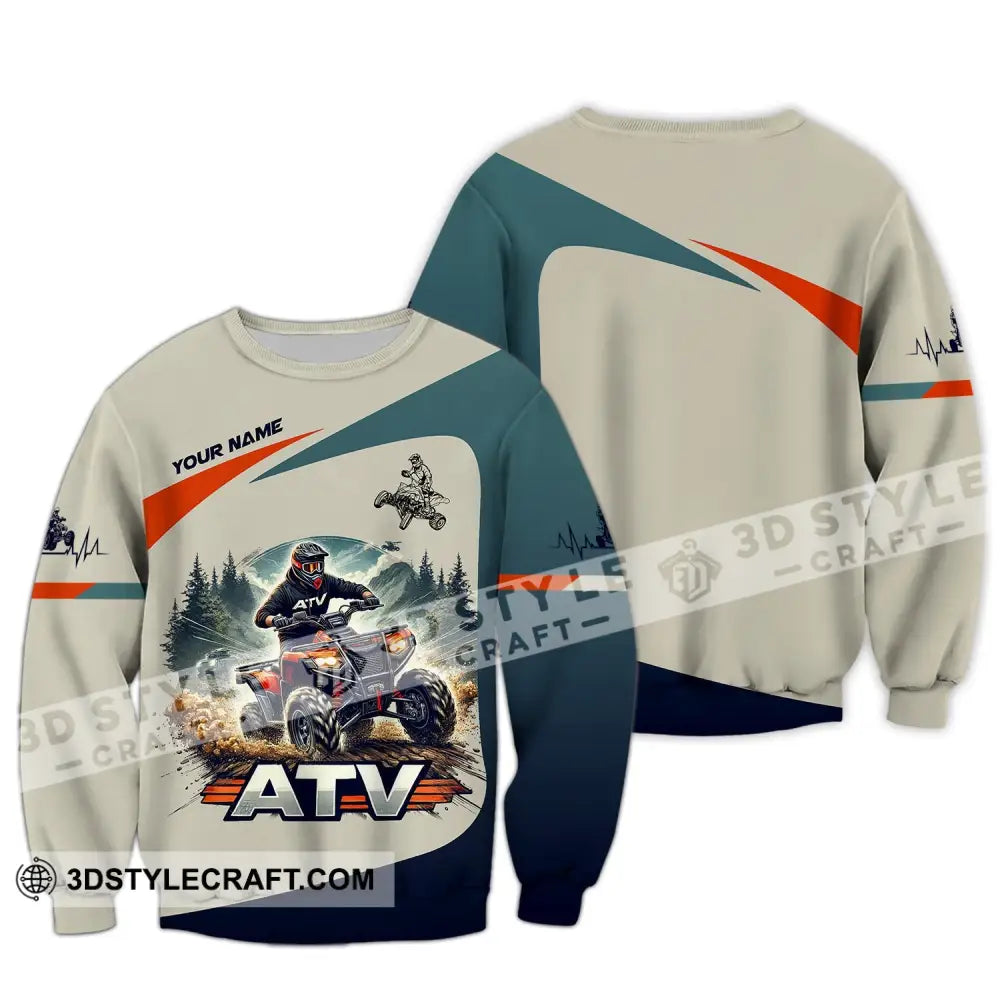 Man Shirt Custom Name All-Terrain Vehicle Atv Bike Polo Long Sleeve Gift / S T-Shirt