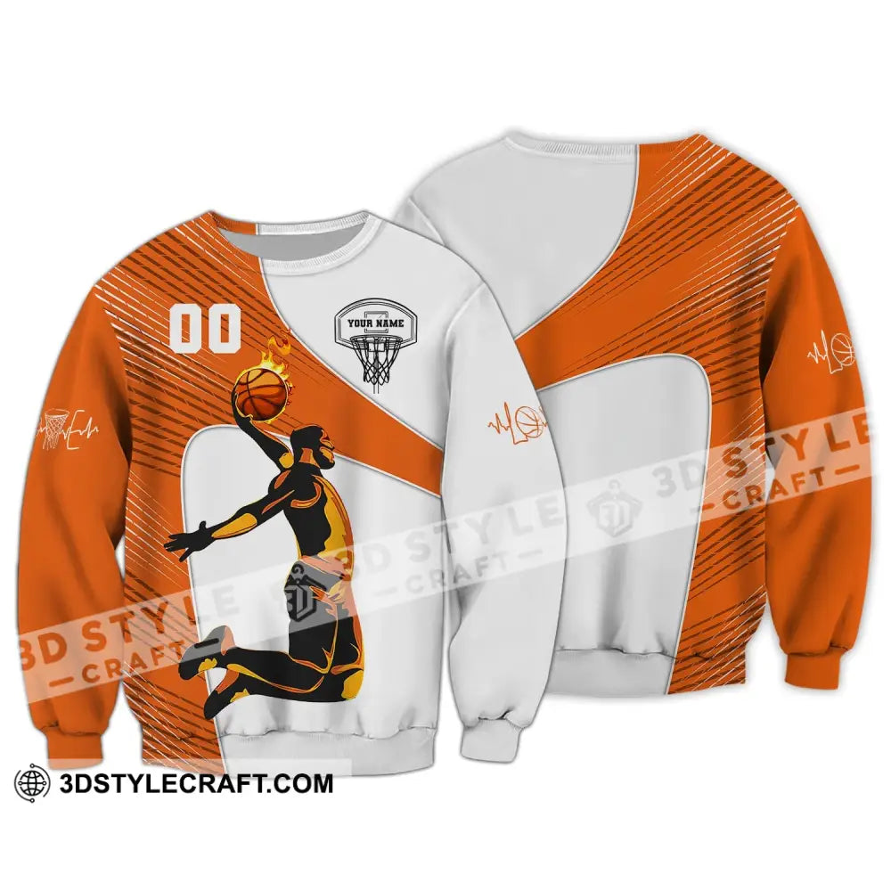 Man Shirt Custom Name And Number Basketball Fire Club Long Sleeve / S T-Shirt