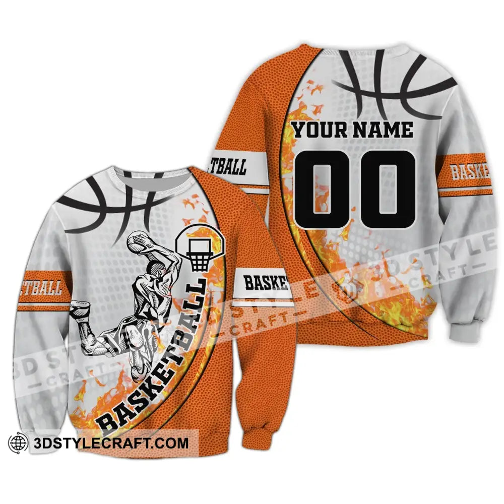 Man Shirt Custom Name And Number Basketball Hoodie T-Shirt Gift For Player Long Sleeve / S