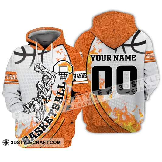 Man Shirt Custom Name And Number Basketball Hoodie T-Shirt Gift For Player Zipper / S